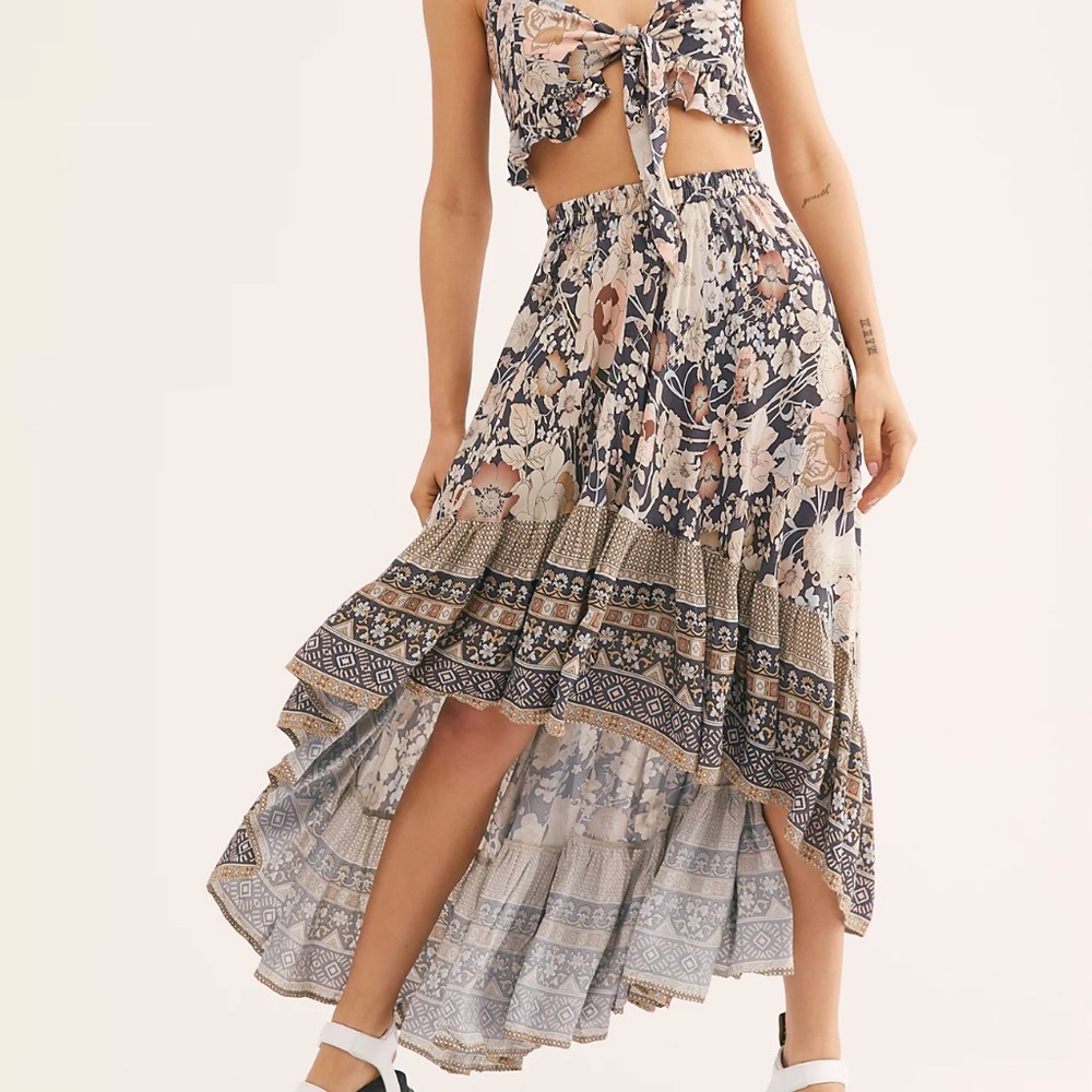 Spell x Free People Exclusive Castaway Skirt in Nightfall